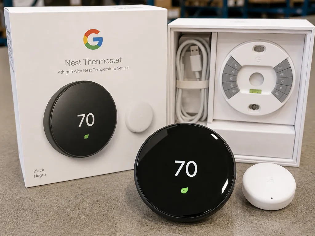 Google Nest Thermostat 4Gen with Sensor (Black)