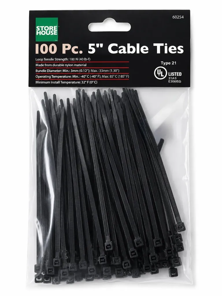 Tie Strap 5" 100PK (Black)
